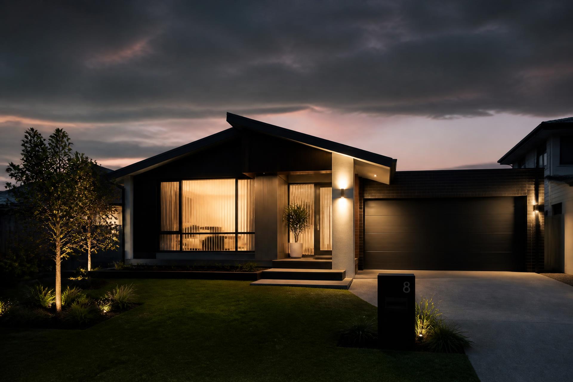 Evening view of the featured Moreton Bay home